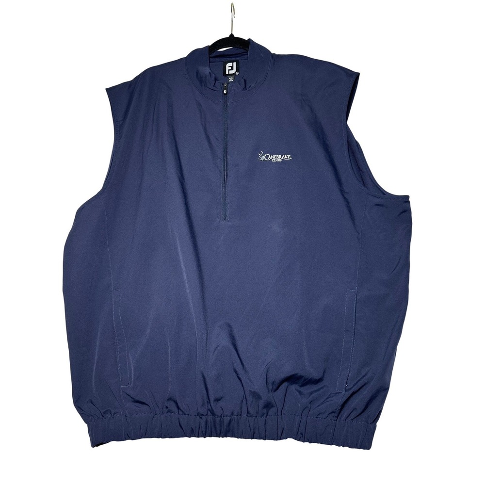 FootJoy FJ Canebrake Club Quarter Zip Golf Vest Navy Blue XL Windbreaker 23522